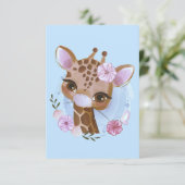 Giraffe Lover Niedliches Baby Giraffe mit Blume Begleitkarte (Stehend Vorderseite)
