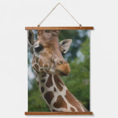 Giraffe Lovers Art Wandteppich Mit Holzrahmen (Vorderseite)
