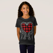 Giraffe Lovers Christmas Buffalo Kariert Pajama An T-Shirt (Vorne ganz)