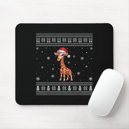 Giraffe Lovers Men Women Santa Ugly Xmas Sweater Mousepad (Mit Mouse)