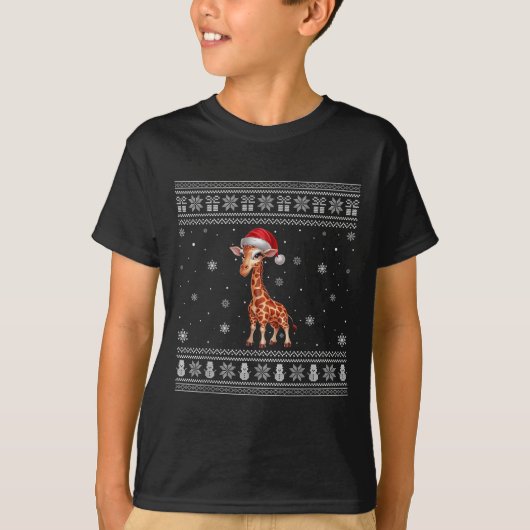 Giraffe Lovers Men Women Santa Ugly Xmas Sweater T-Shirt (Vorderseite)