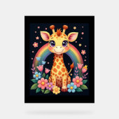 Giraffe Lovers T - Shirt Acrylschild (Vorderseite)