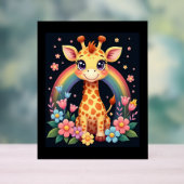 Giraffe Lovers T - Shirt Acrylschild (Neutral)