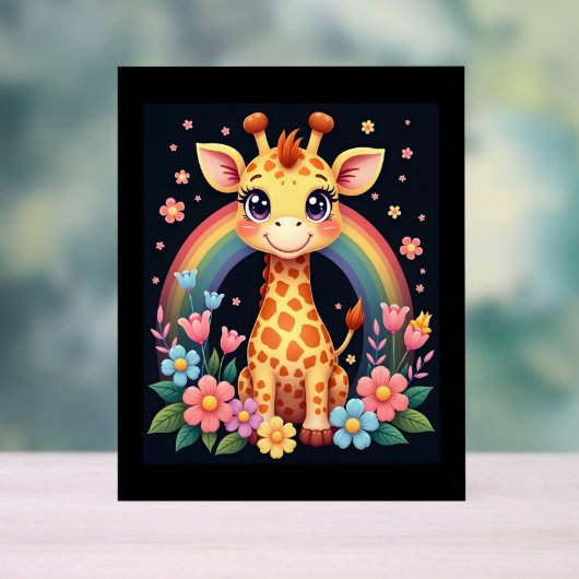 Giraffe Lovers T - Shirt Acrylschild (Neutral)