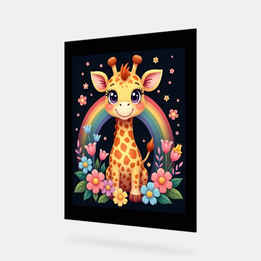 Giraffe Lovers T - Shirt Acrylschild (Winkel)