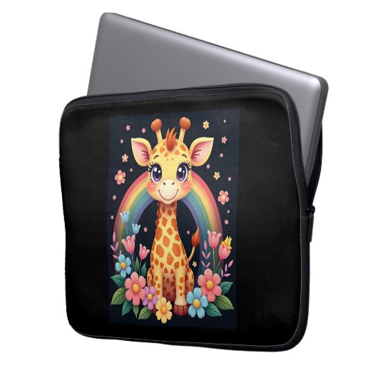 Giraffe Lovers T - Shirt Laptopschutzhülle (Vorderseite Links)