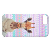 Giraffe lustig mit aztekischem Pastellstammes- Case-Mate iPhone Hülle (Rückseite (Horizontal))