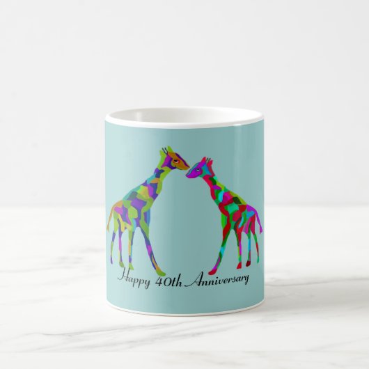 Giraffe Luv 40. Jahrestag Kaffeetasse (Mittel)