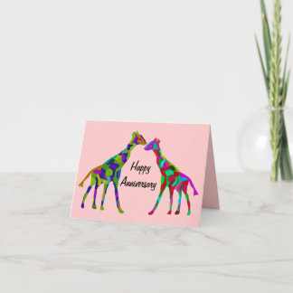 Giraffe Luv Jahrestag Karte