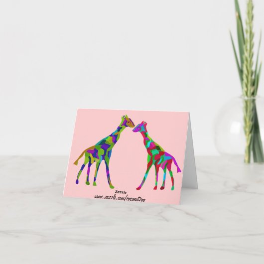 Giraffe Luv Jahrestag Karte (Rückseite)