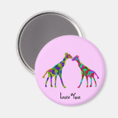 Giraffe Luv Magnets Magnet (Vorderseite/Rückseite)
