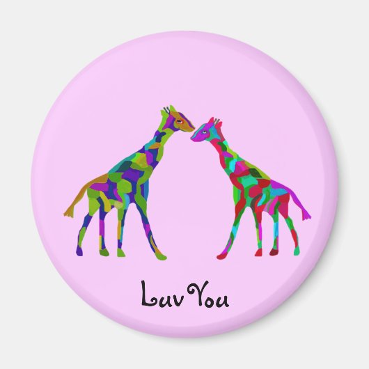 Giraffe Luv Magnets Magnet (Vorne)