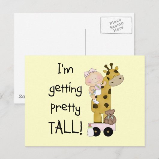 Giraffe - Mädchen werden große Hemden und Geschenk Postkarte (Vorne/Hinten)