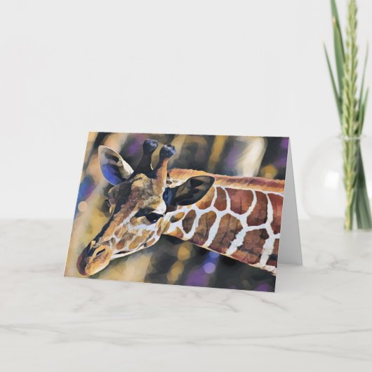 Giraffe Malerei Vintag Dankeskarte (Vorderseite)