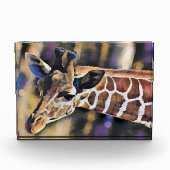 Giraffe Malerei Vintag Fotoblock (Vorderseite)
