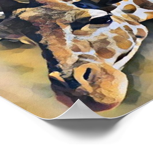 Giraffe Malerei Vintag Poster (Ecke)