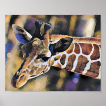 Giraffe Malerei Vintag