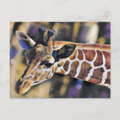 Giraffe Malerei Vintag Postkarte (Vorderseite)