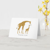 Giraffe Mama and Baby Shower Vielen Dank Karte (Gelbe Blume)