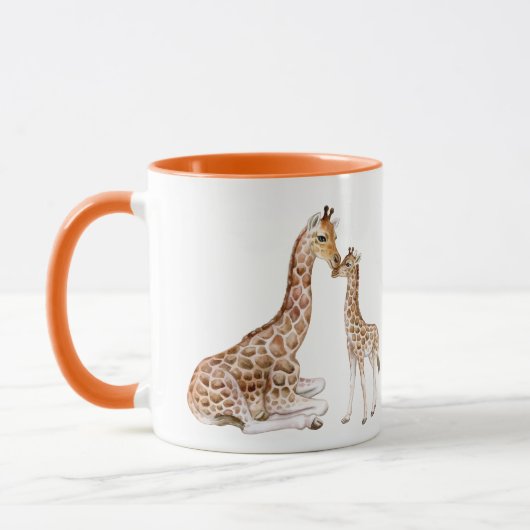 Giraffe Mama Baby Watercolor Tasse (Links)