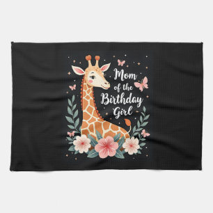Giraffe-Mama der GeburtstagsGirl Matching Family L Geschirrtuch