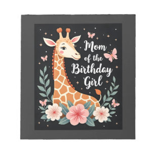Giraffe-Mama des Geburtstagskindes passende Famili Notizblock