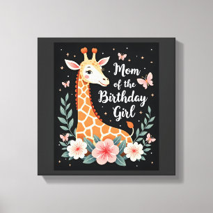 Giraffe-Mama des Geburtstagsmädchens passende Fami Leinwanddruck