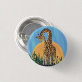 Giraffe Mama und Baby Button (Vorne & Hinten)