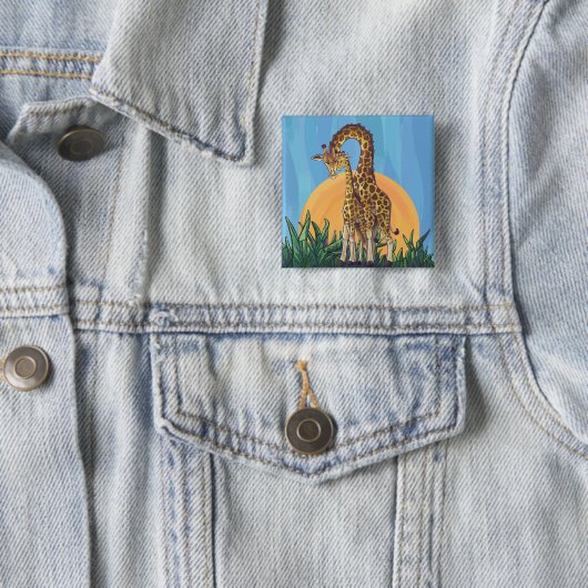 Giraffe Mama und Baby Button (Beispiel)