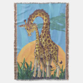 Giraffe Mama und Baby Decke (Vorderseite Vertikal)
