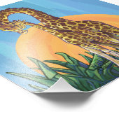 Giraffe Mama und Baby Fotodruck (Ecke)