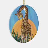 Giraffe Mama und Baby Keramikornament (Rechts)