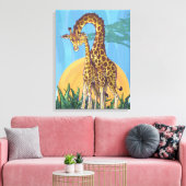 Giraffe Mama und Baby Leinwanddruck (Insitu (Wohnzimmer))
