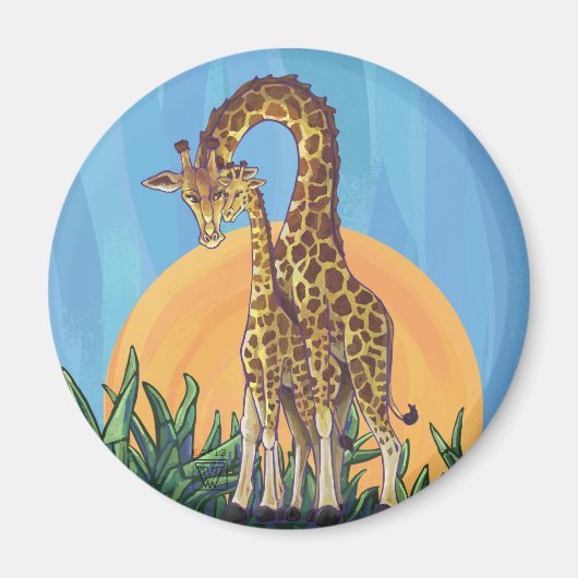 Giraffe Mama und Baby Magnet (Vorne)