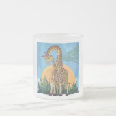 Giraffe Mama und Baby Mattglastasse (Mittel)