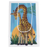 Giraffe Mama und Baby Mittlere Geschenktüte (Rückseite)