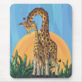Giraffe Mama und Baby Mousepad (Vorne)