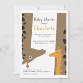Giraffe Mama und Baby Niedlich Baby Dusche Einladung (Vorderseite)