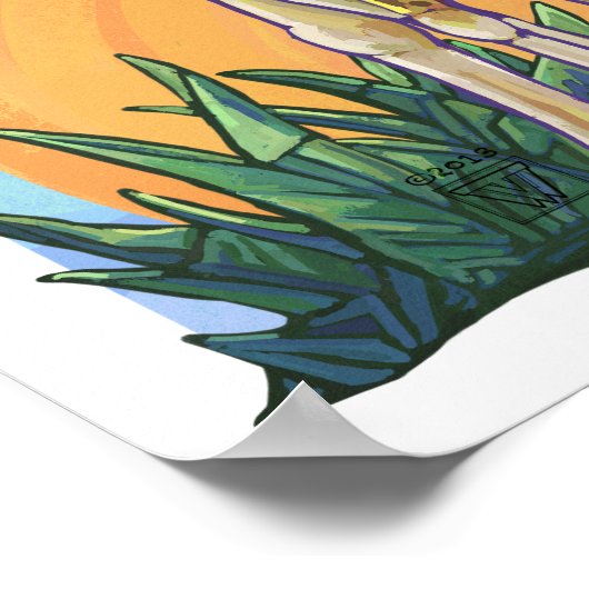 Giraffe Mama und Baby Poster (Ecke)