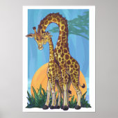 Giraffe Mama und Baby Poster (Vorne)