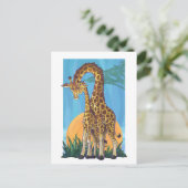 Giraffe Mama und Baby Postkarte (Stehend Vorderseite)
