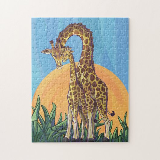 Giraffe Mama und Baby Puzzle (Vertikal)