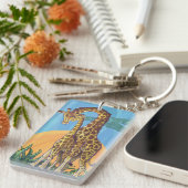 Giraffe Mama und Baby Schlüsselanhänger (Vorderseite rechts)