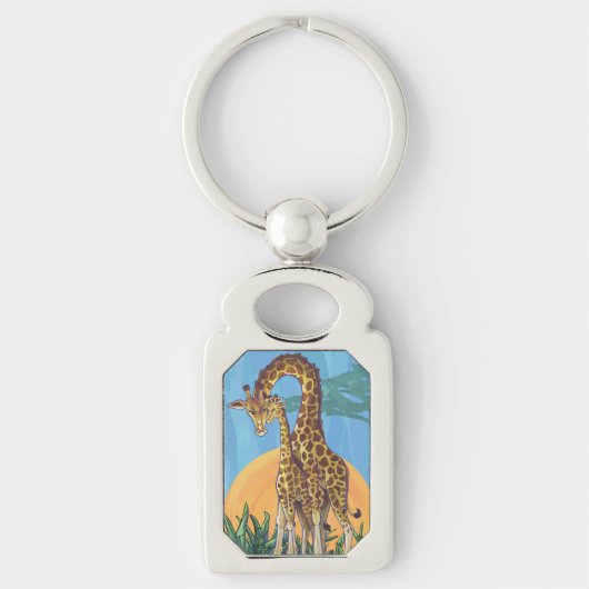 Giraffe Mama und Baby Schlüsselanhänger (Vorderseite)