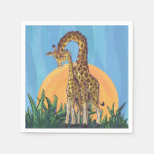 Giraffe Mama und Baby Serviette (Vorderseite)