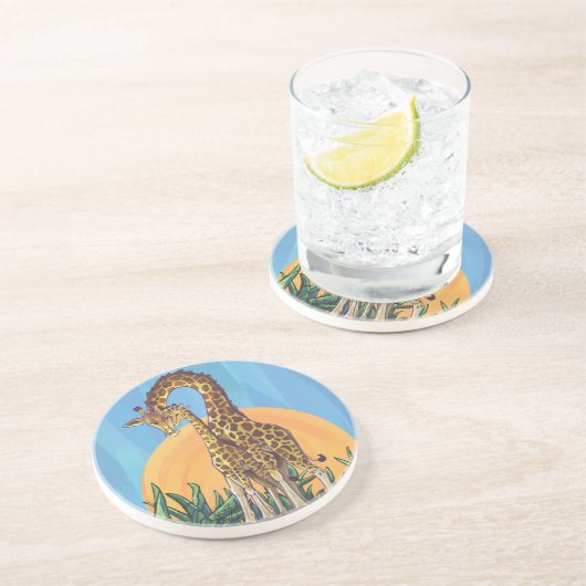Giraffe Mama und Baby Untersetzer (Seite)