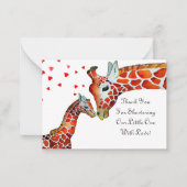 Giraffe Mama und ihr Sohn Danke-Karte Mitteilungskarte (Vorderseite)