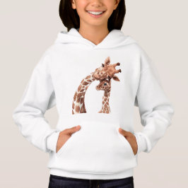 Giraffe Mama und Krüge, die Kopf berühren Hoodie