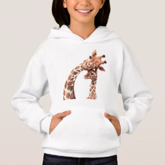 Giraffe Mama und Krüge, die Kopf berühren Hoodie