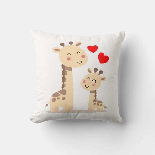 Giraffe Mami und Kind Kissen (Vorderseite)